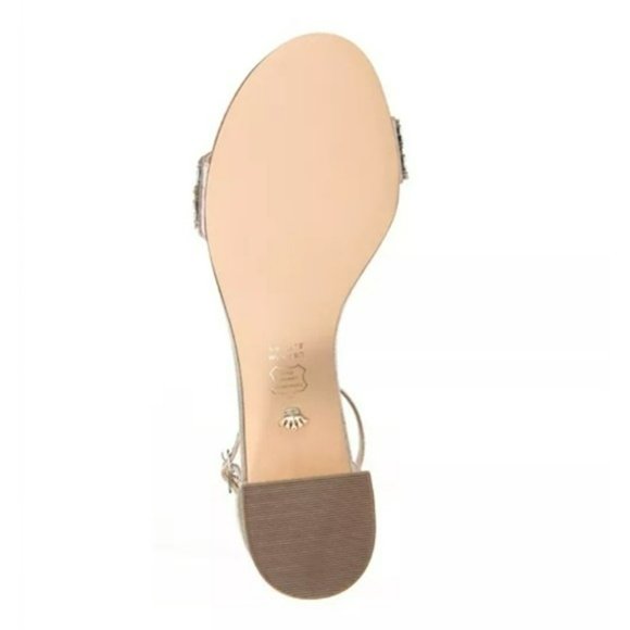 Nina Elenora Rhinestone Embellished Dress Sandals Taupe -9 - Picture 9 of 12